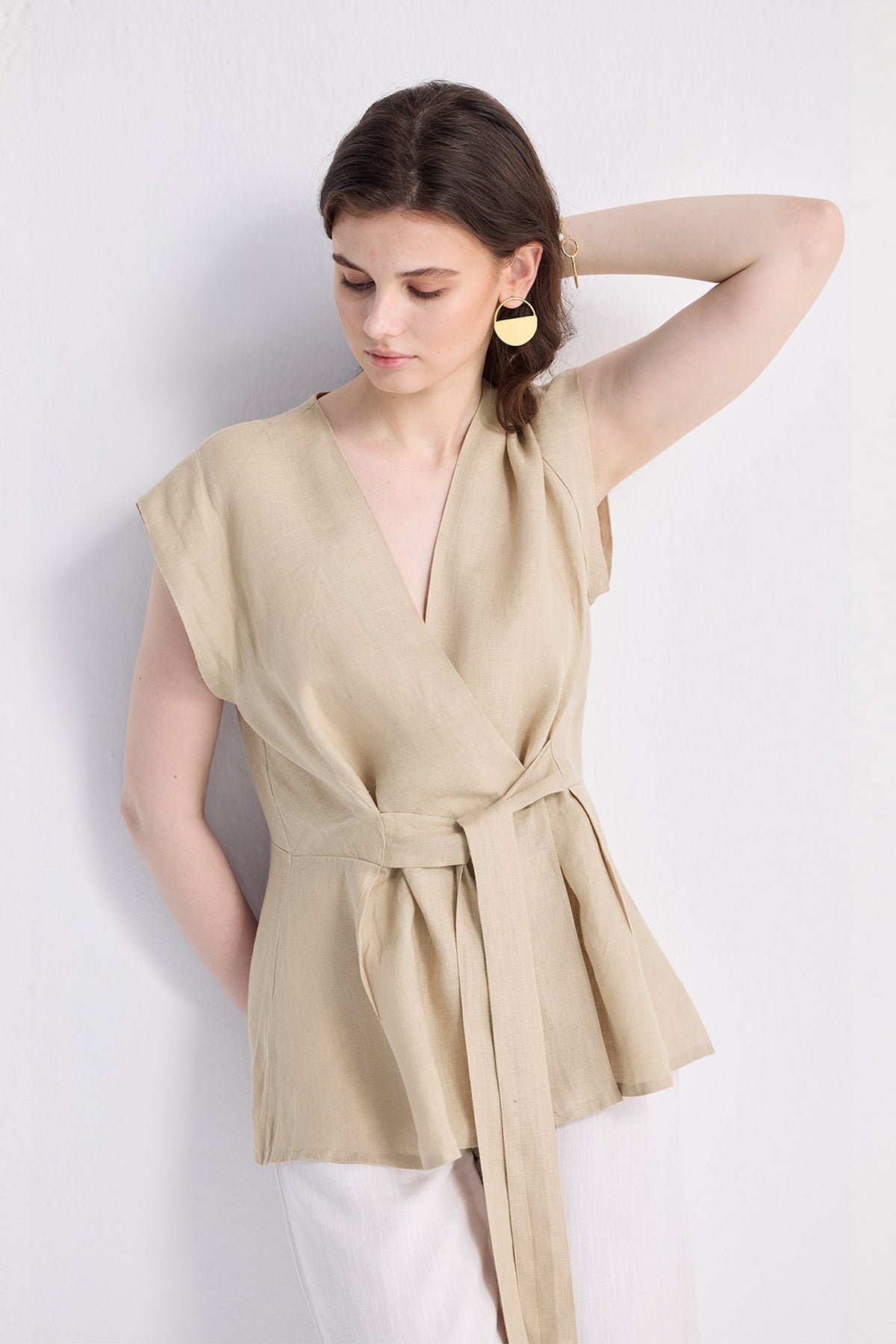 Power Moves Oberteil – Neutralbeige, Kurzarm