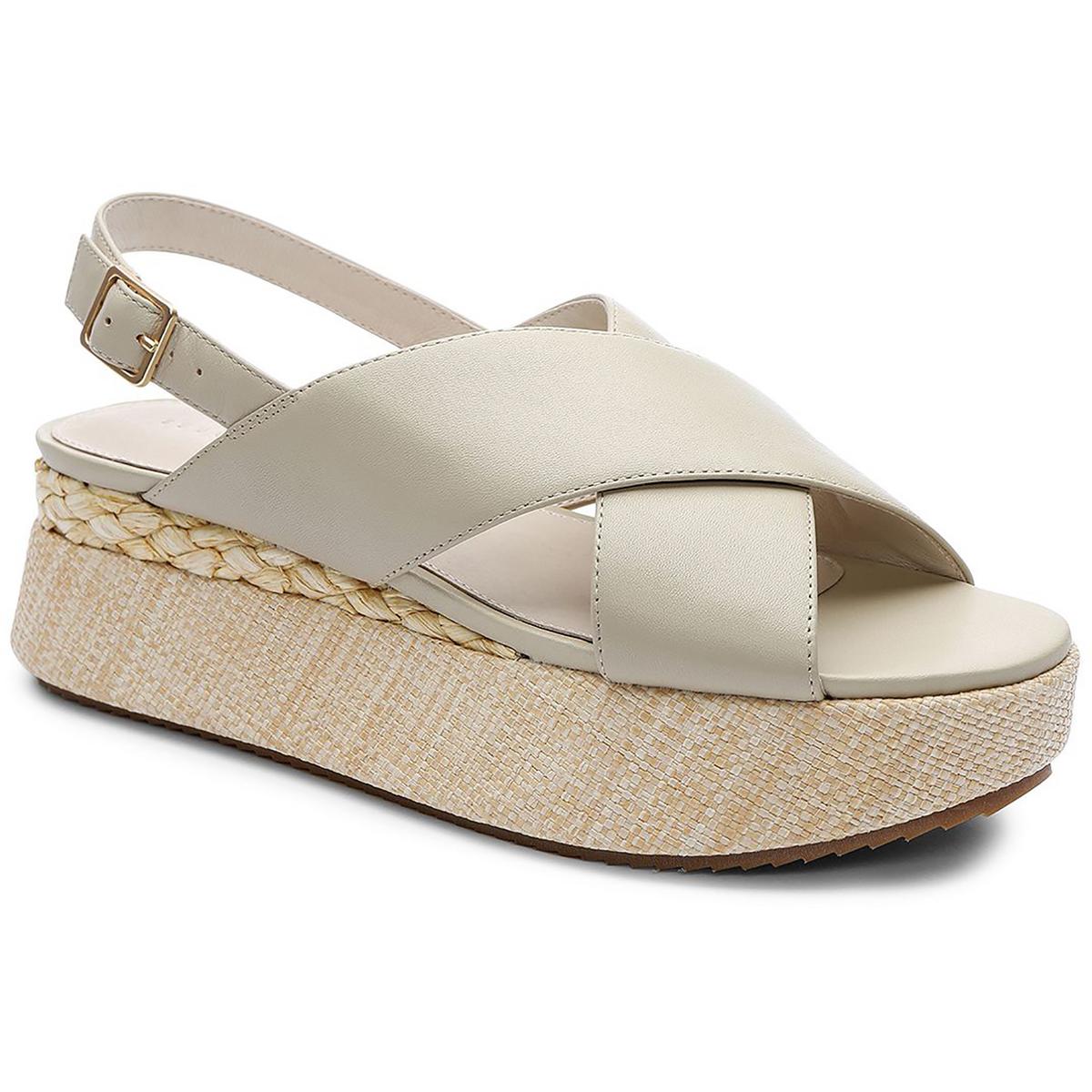 All Smiles Slingback-Plateausandalen aus Leder