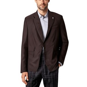Blazer – unifarben, Velourslederimitat, zwei, Knopf