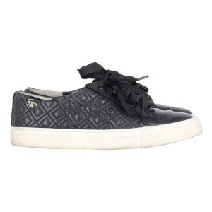 Tory Burch Marion gesteppte Sneaker aus schwarzem Leder