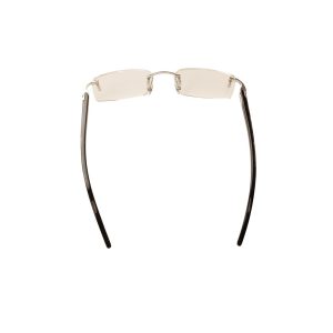 Brille – Büffelhorn, rechteckige Form, Silber, Schwarz