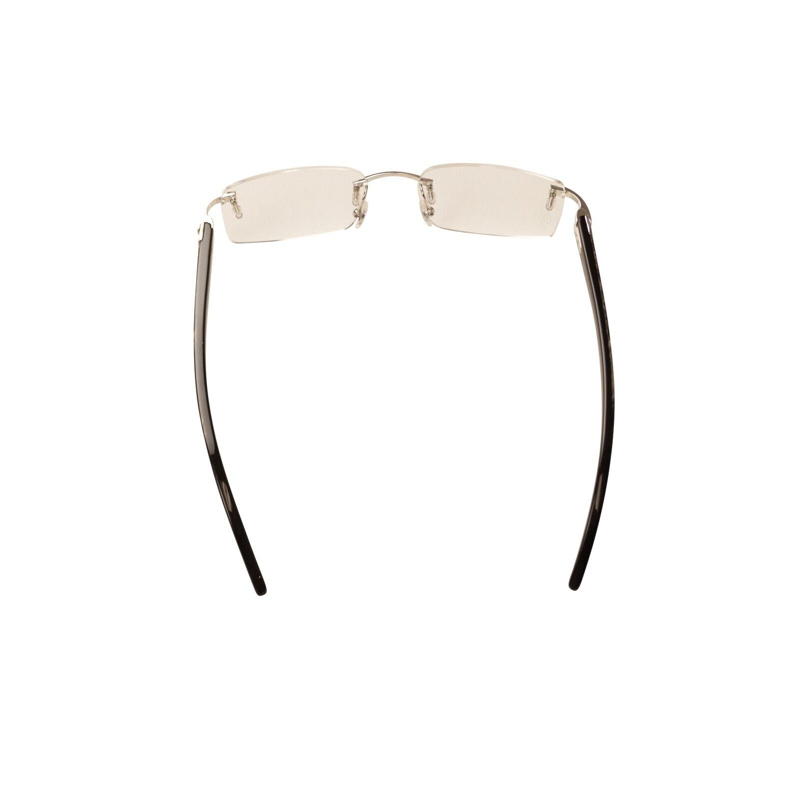 Brille – Büffelhorn, rechteckige Form, Silber, Schwarz