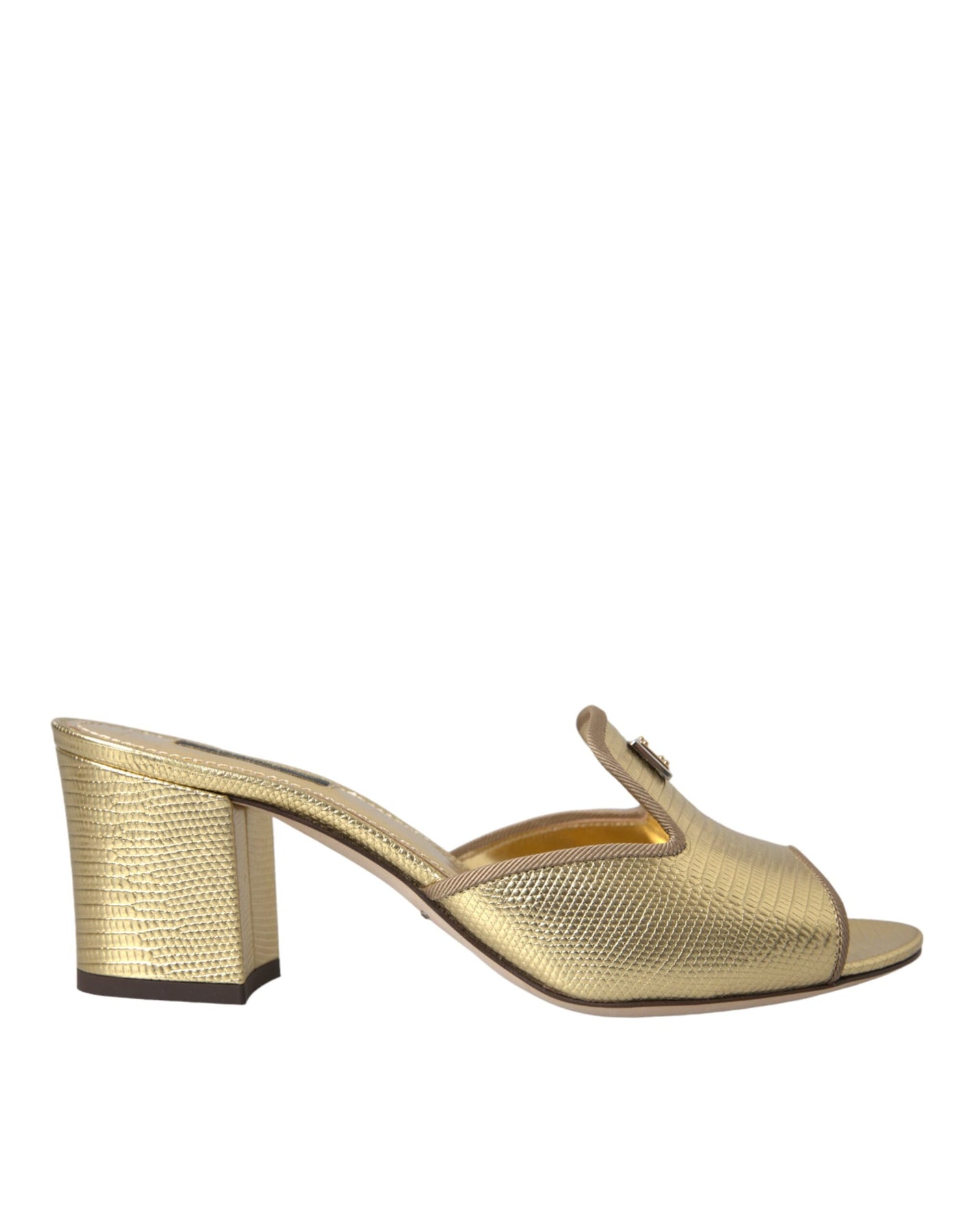 Dolce & Gabbana Damen-Lederpantoletten mit Absatz
