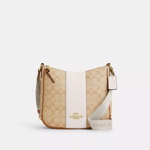 Coach Outlet Ellie File Tasche aus Signature Canvas mit Streifen