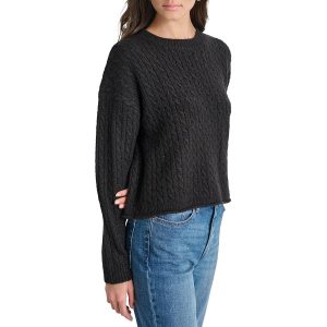 Pullover – Metallic-Optik, gestrickt, Rundhalsausschnitt