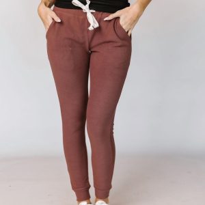 Performance Fleece-Jogginghose in Mahagoni