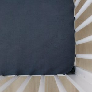 Elastisches Laken aus Bambusmaterial für Babybett – Anthrazit