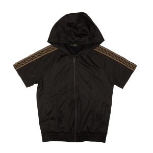 Fendi Bomberjacke aus Polyamid mit FF-Motiv und abnehmbaren Ärmeln – Ärmel fehlen, Schwarz