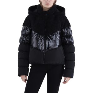 Verkürzte Steppjacke aus Kunstfell