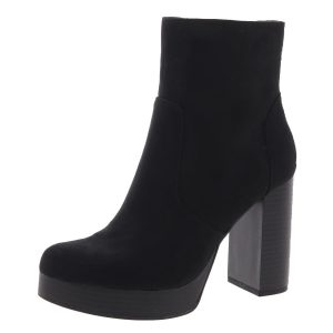 Patricee halbhohe Stiefel – gepolstertes Fußbett, Velourslederimitat
