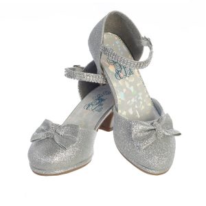 Bella silberfarbene Mädchen-Schuhe mit Glitzer und Strass, Kleinkindgröße 9 bis Kindergröße 5