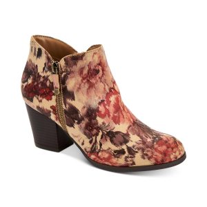 MASRINAA BOOTIE Stiefeletten – Kunstleder, bestickt, Reißverschluss