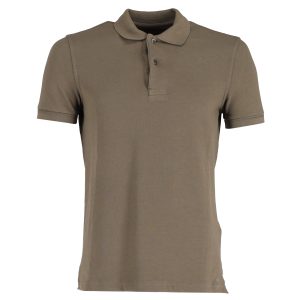 Tom Ford Poloshirt mit Knopfleiste aus brauner Baumwolle