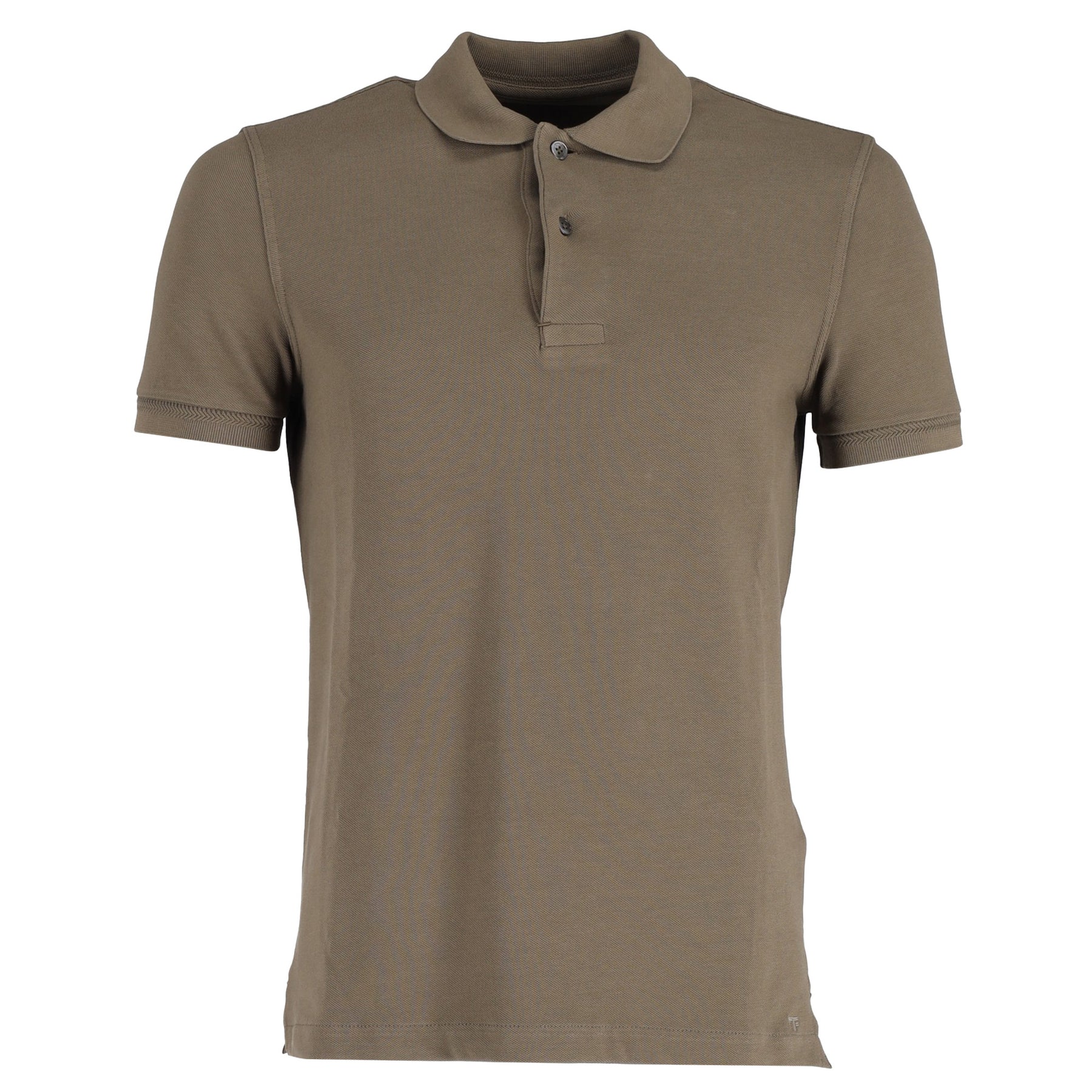 Tom Ford Poloshirt mit Knopfleiste aus brauner Baumwolle