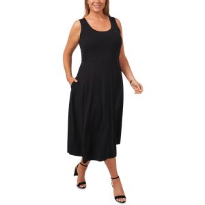 Elastisches wadenlanges Midikleid in Übergröße
