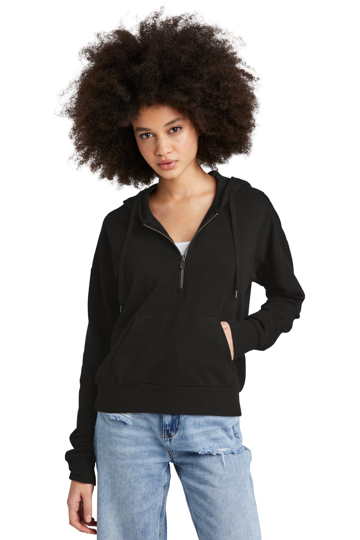 District Perfect Tri 1/2- Pullover – Damen, Fleece, Reißverschluss