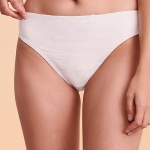 Bandeau Bikini – Hipster-Schnitt, Weiß