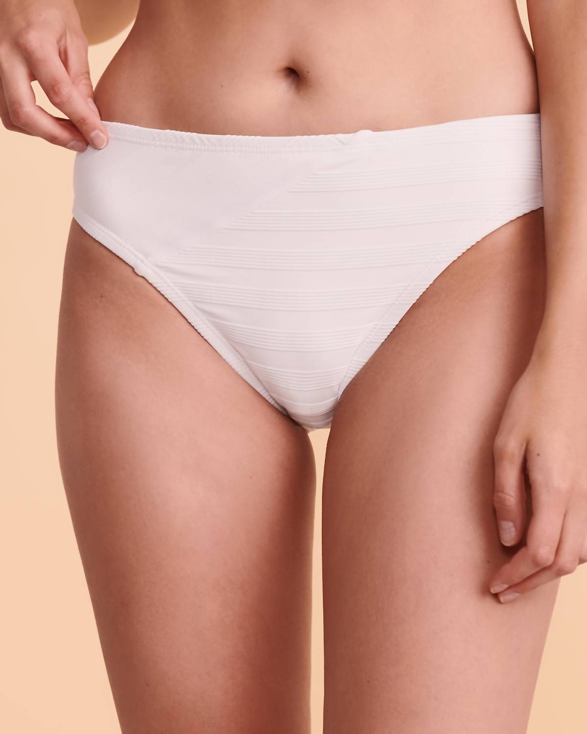 Bandeau Bikini – Hipster-Schnitt, Weiß