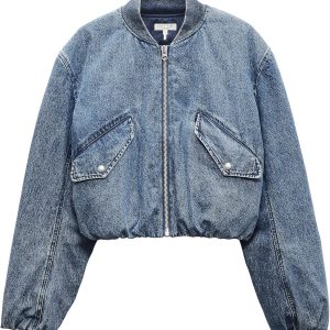 rag & bone Maggie verkürzte Damen-Denim-Bomberjacke – Amara