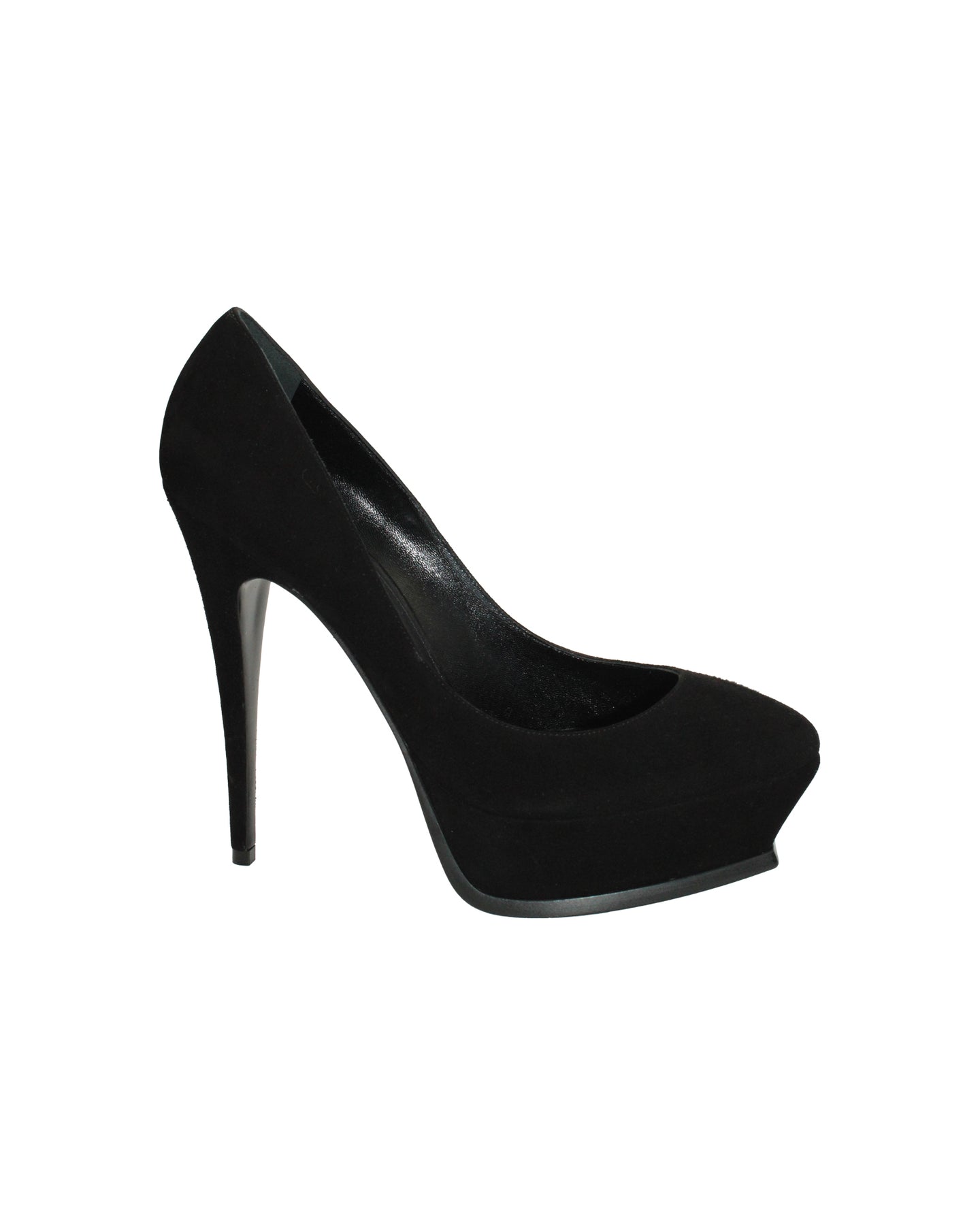 Saint Laurent Tribute 105 Plateau-Pumps aus schwarzem Veloursleder