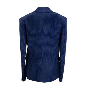 Dunkelblaue zweireihige Cordjacke