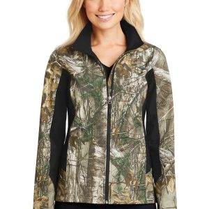 Port Authority Damen-Softshelljacke mit Tarnmuster im Colorblock-Design – L318C