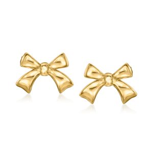 RS Pure by Ross-Simons Schleifenohrringe aus 14 kt Gelbgold