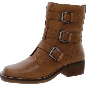 Katriny halbhohe Lederstiefel mit eckiger Zehenpartie