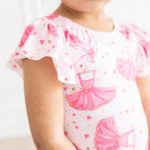 Pirouette Gymnastikbody – kurze Flügelärmel