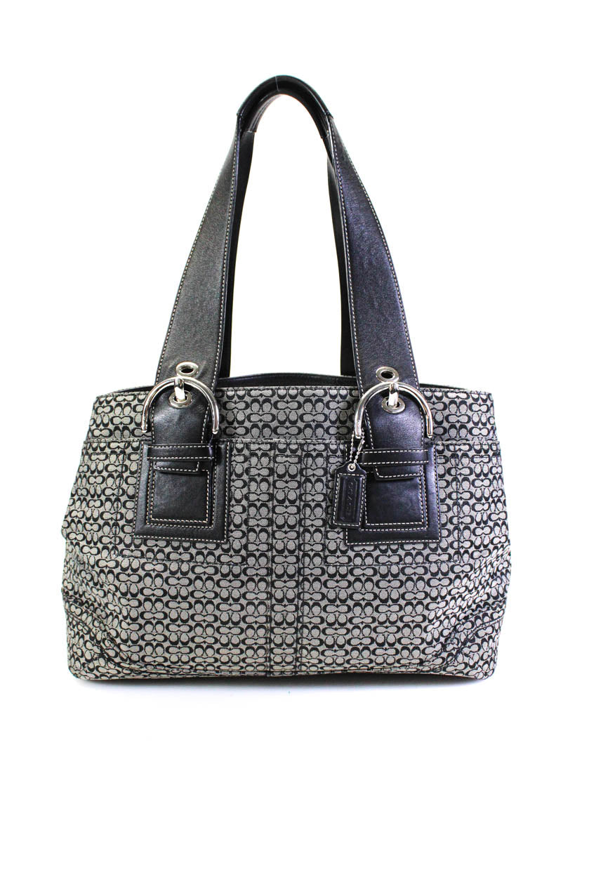 Coach Damen-Schultertasche mit Logodruck und verstellbarem Riemen – Grau