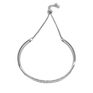 Slider Armband – wasserabweisend, gebogener Stab, Silber