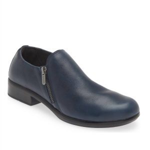 Autan Damen-Lederloafer mit Reißverschluss – Soft Ink