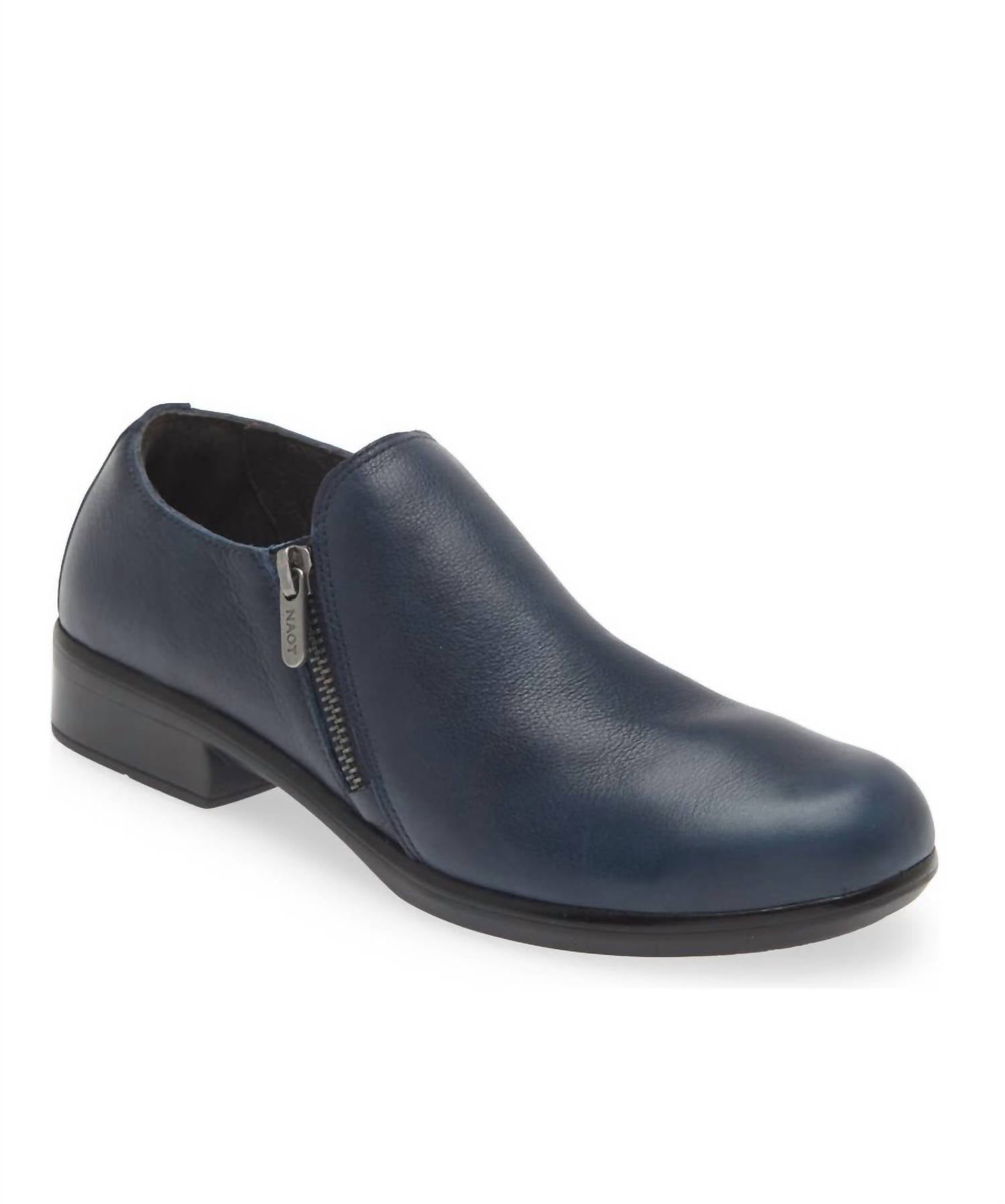 Autan Damen-Lederloafer mit Reißverschluss – Soft Ink