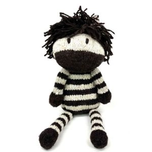 Finn + Emma Wool Knit Buddy Strickkuscheltier aus Wolle – Zachary das Zebra