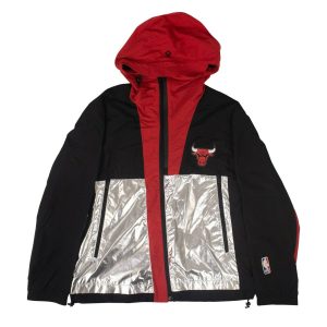 MARCELO BURLON x NBA Bulls Windbreaker-Jacke in Schwarz