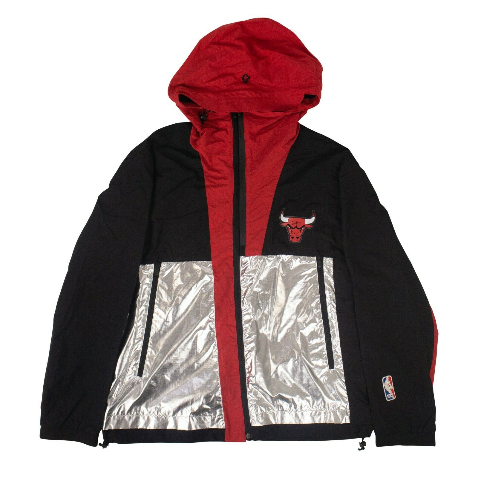 MARCELO BURLON x NBA Bulls Windbreaker-Jacke in Schwarz