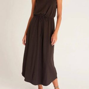 Lovewell Slub Maxikleid in Vintage Black