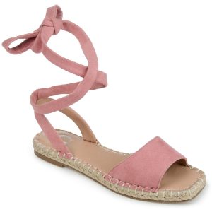 Emelie flache Sandalen aus Velourslederimitat mit eckiger Zehenpartie