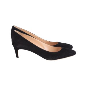 Sergio Rossi Pumps mit mittelhohem Absatz aus schwarzem Veloursleder