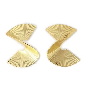 SOHI goldfarbene Damen-Hängeohrringe – 7567480750140