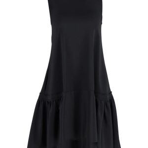 Victoria Beckham Popelinekleid mit Rüschensaum aus schwarzem Polyester