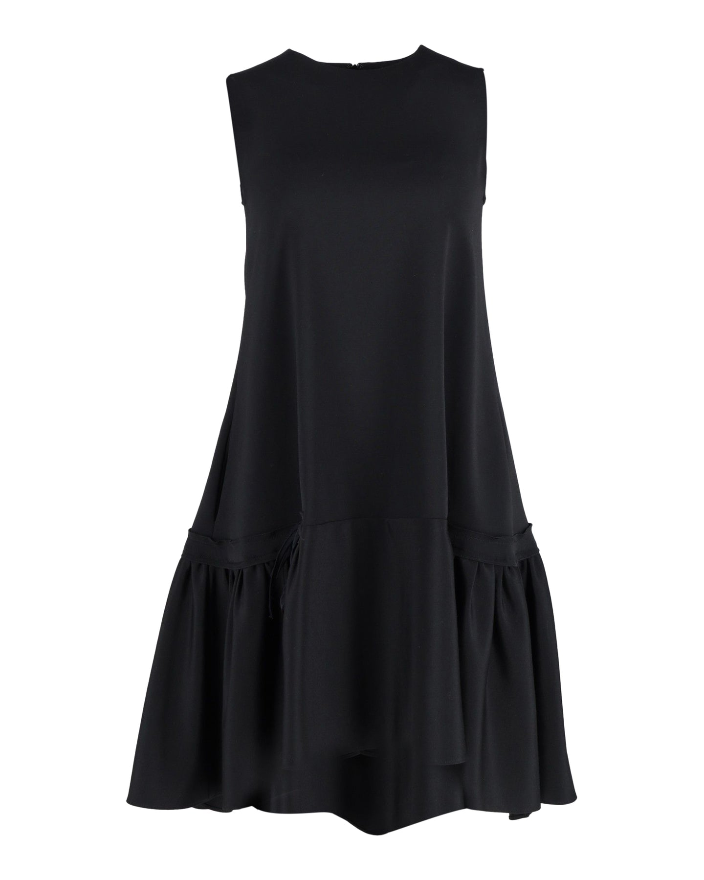 Victoria Beckham Popelinekleid mit Rüschensaum aus schwarzem Polyester