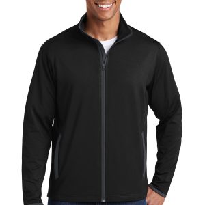 Sport-Tek Sport-Wick Stretch Herrenjacke mit Kontrastdetails und durchgehendem Reißverschluss
