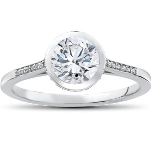 Aria Verlobungsring mit im Labor gezüchtetem Diamanten, 1 1/10 ct, 14 K Weißgold