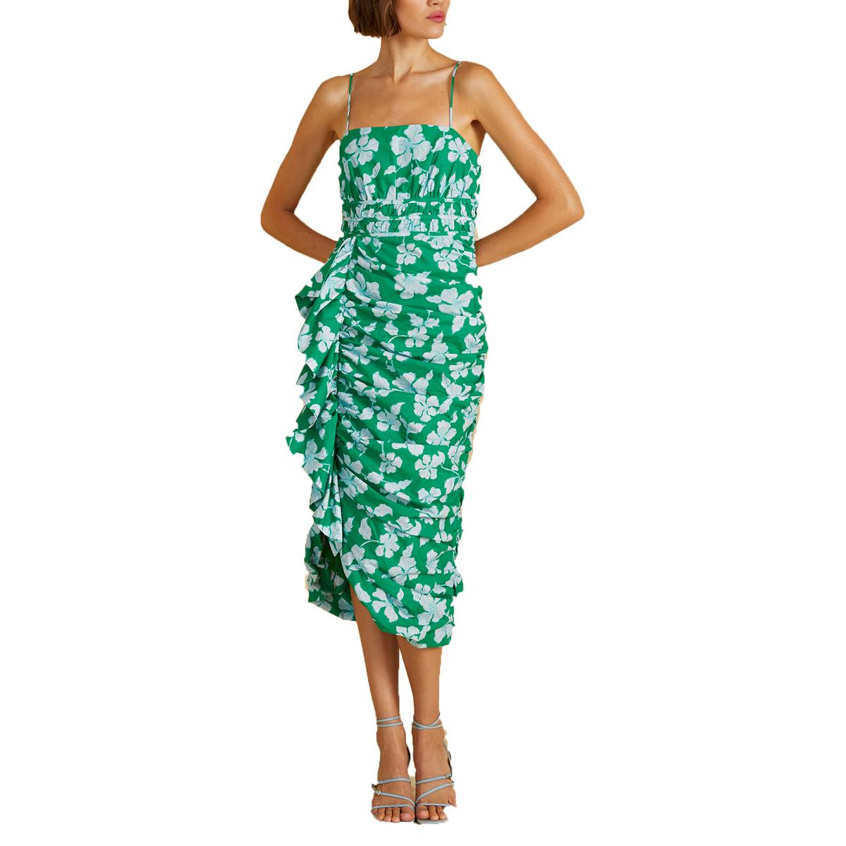 Gerafftes Midikleid aus Biobaumwolle