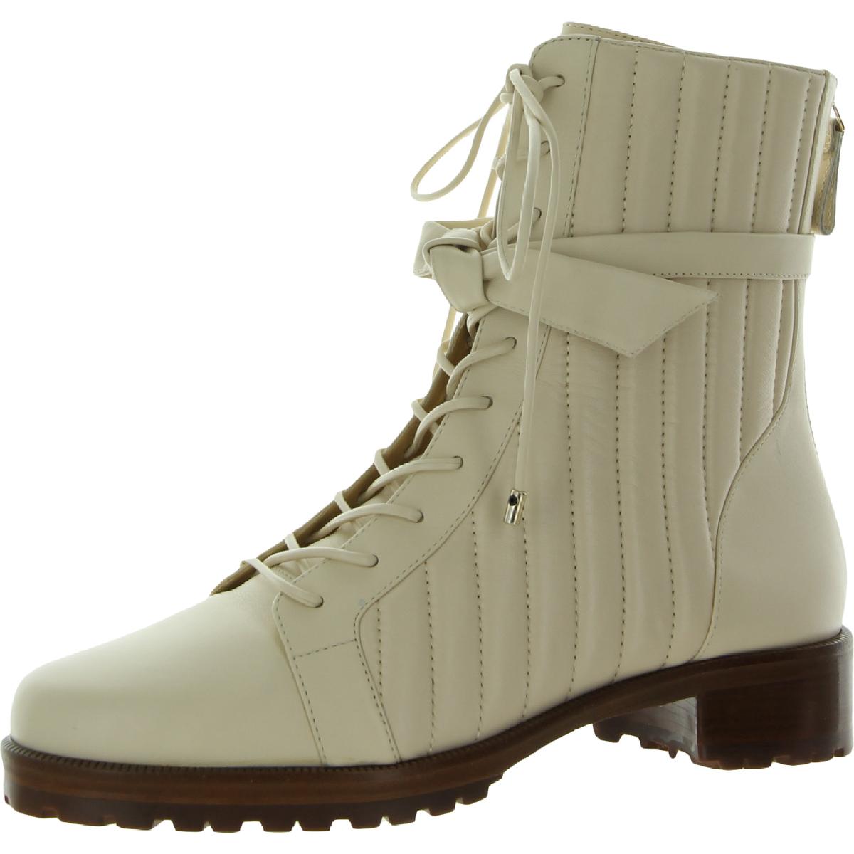 Clarita Combat-Schnürstiefel – Leder, gesteppt