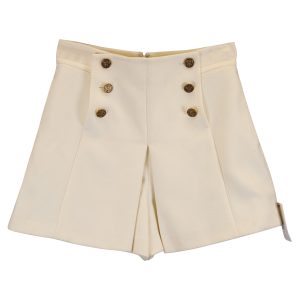 Red Valentino hoch geschnittene Shorts aus weißer Baumwolle mit Knopfdetails – 7733713797180