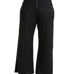Schwarze Hose mit vorderem Reißverschluss in großen Größen