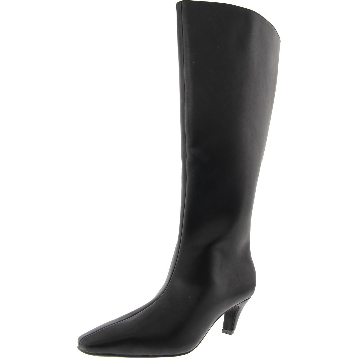 Samey kniehohe Stiefel – Kunstleder, weiter Schaft