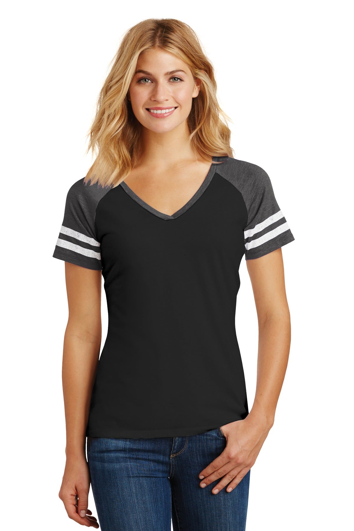 District Game Damen-T-Shirt mit V-Ausschnitt – DM476